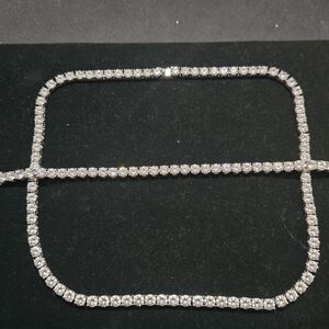 Elegant Silver Tennis Necklace